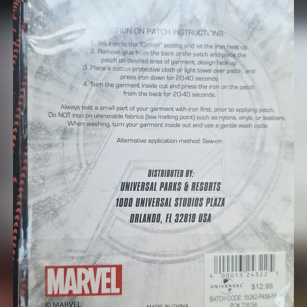 Marvel Avengers Universal Studios Captain America Sequin Patch NWT - Picture 3 of 3